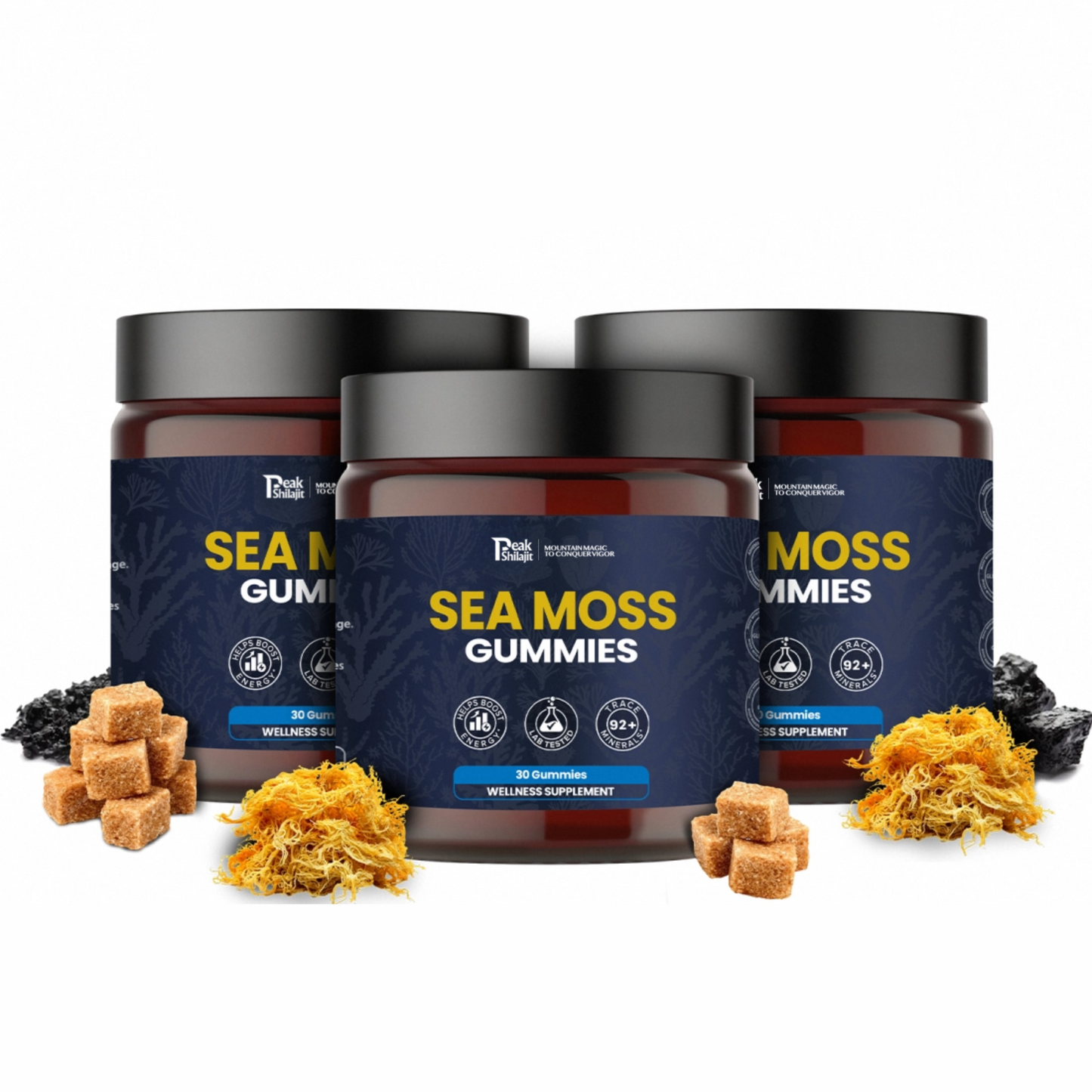 PEAKSHILAJIT SEA MOSS GUMMIES ELDERBERRY & BLACK SEED OIL