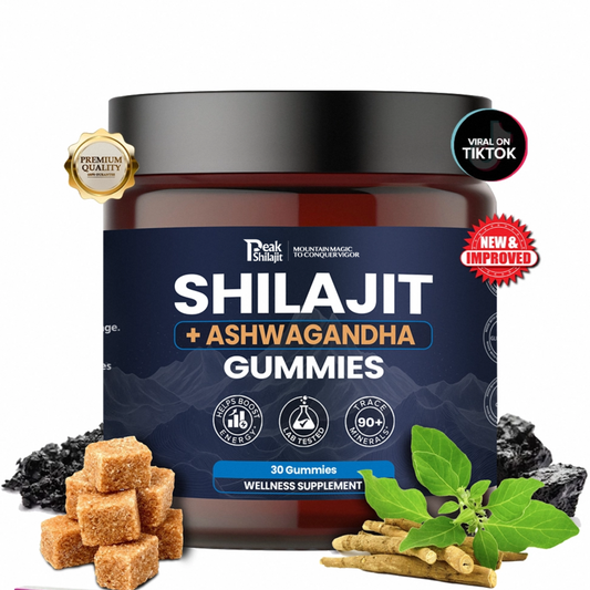 PEAKSHILAJIT SHILAJIT & ASHWAGANDHA 2 IN 1 WELLNESS GUMMIES