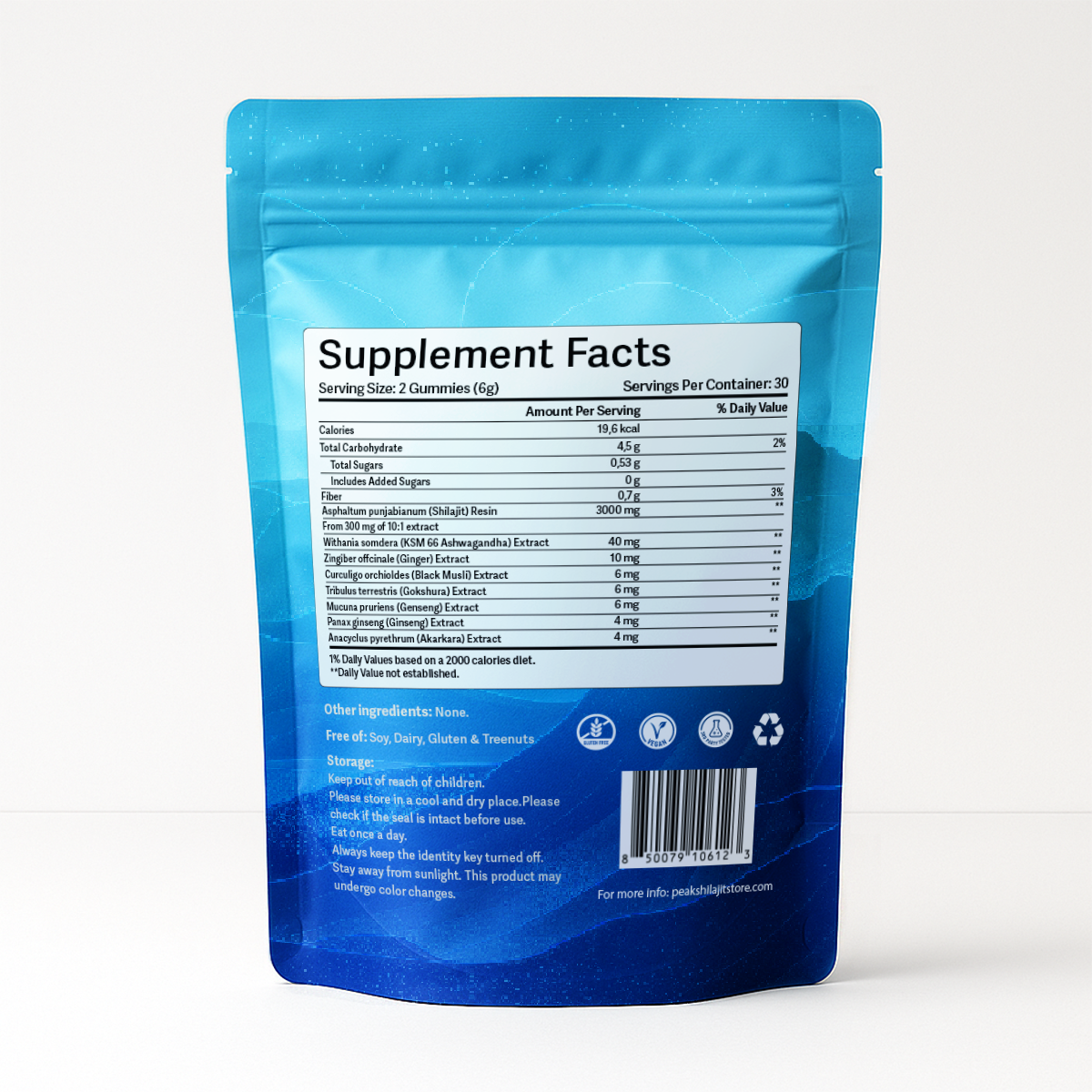 PEAKSHILAJIT 100% ORIGINAL HIMALAYAN SHILAJIT DAILY GUMMIES