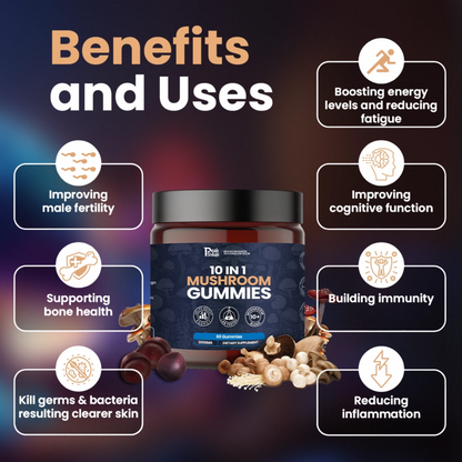 PEAKSHILAJIT 10 IN 1 MUSHROOM DAILY GUMMIES