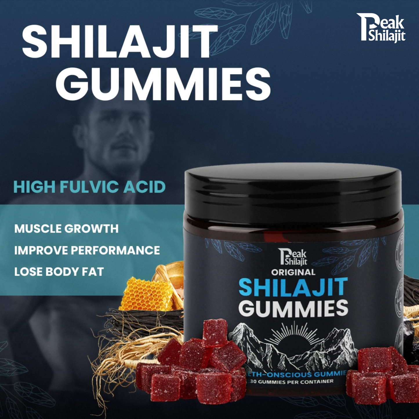 PEAKSHILAJIT 100% ORIGINAL SHILAJIT GUMMIES FOR MEN & WOMEN