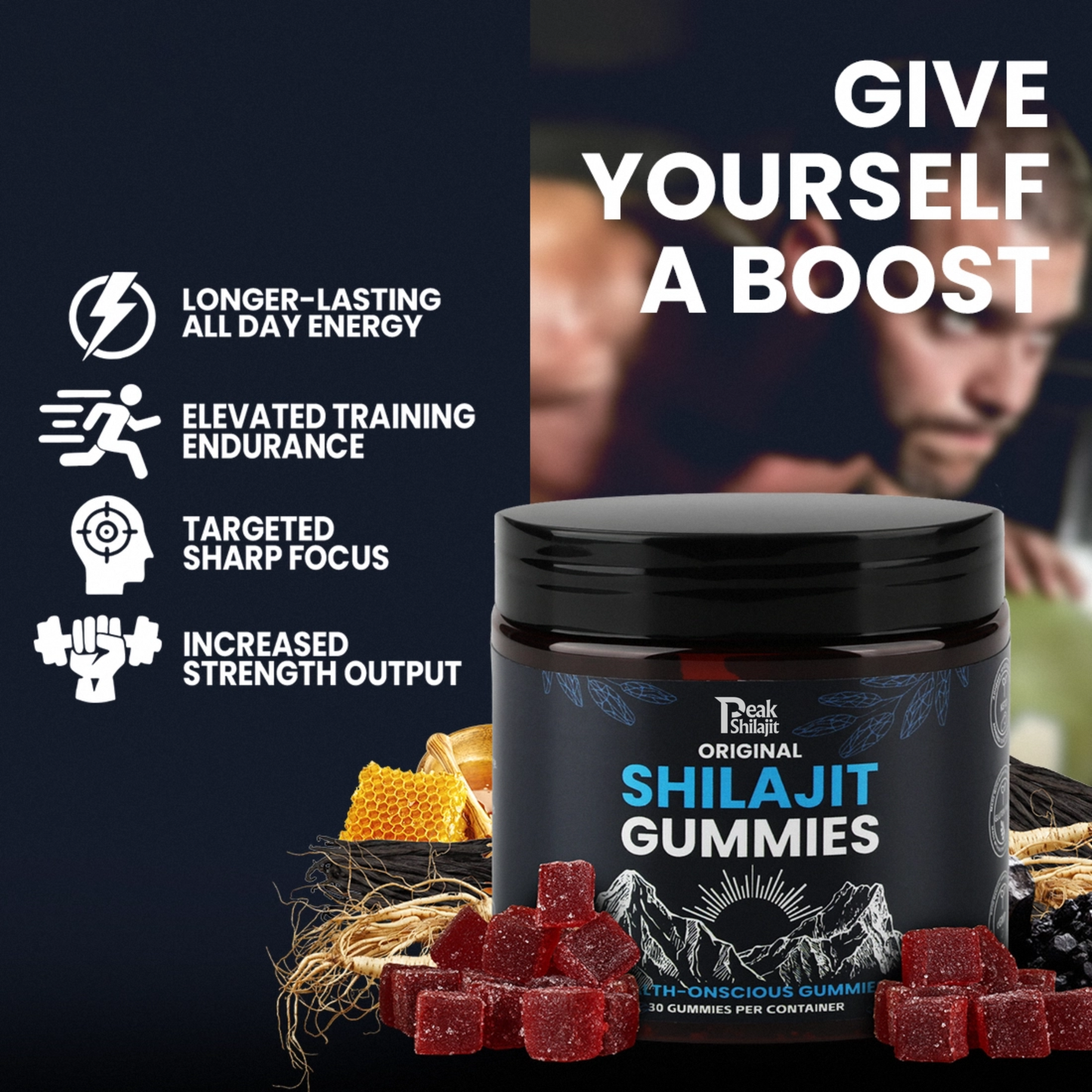 PEAKSHILAJIT 100% ORIGINAL SHILAJIT GUMMIES FOR MEN & WOMEN