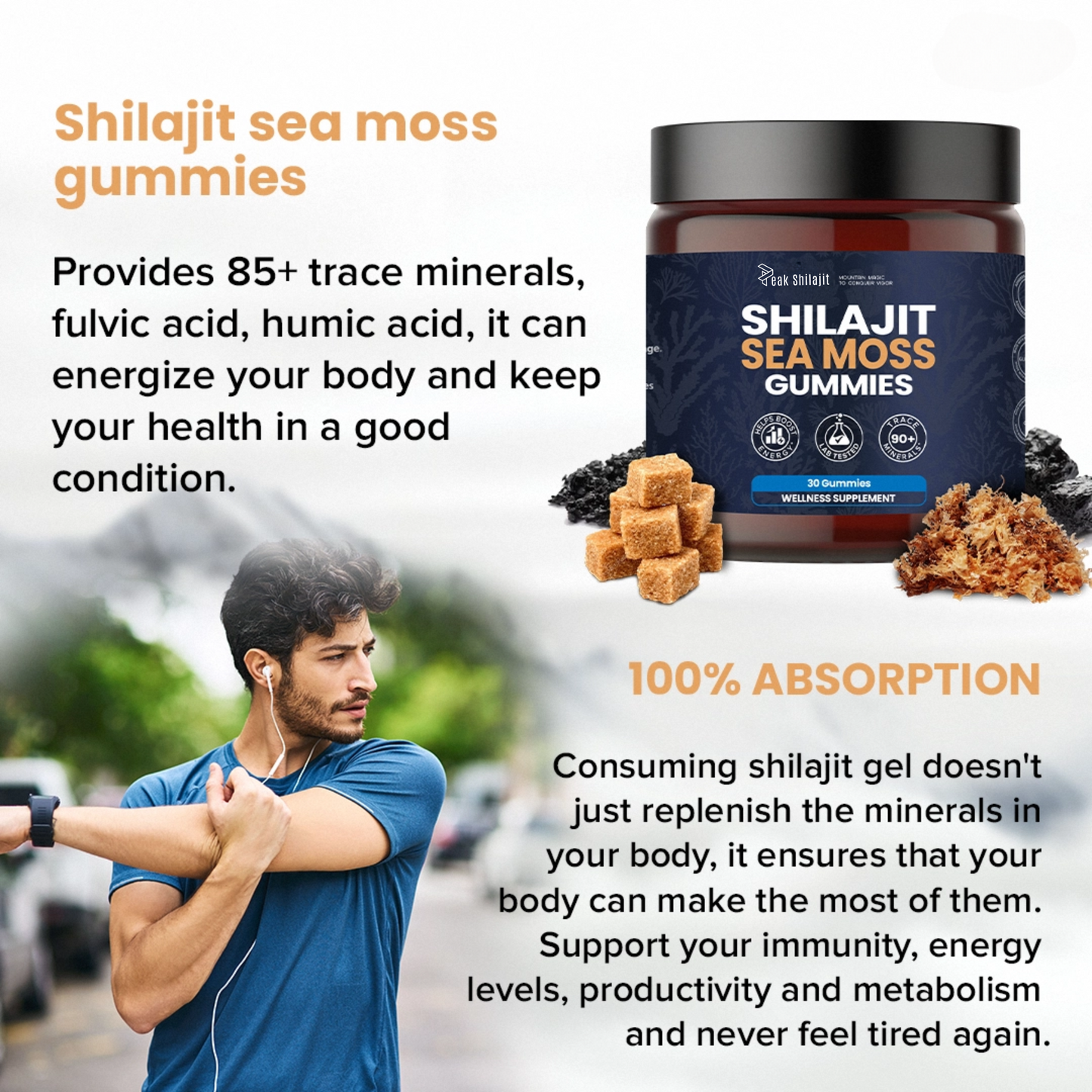 SHILAJIT & SEAMOSS 2 IN 1 WELLNESS GUMMIES