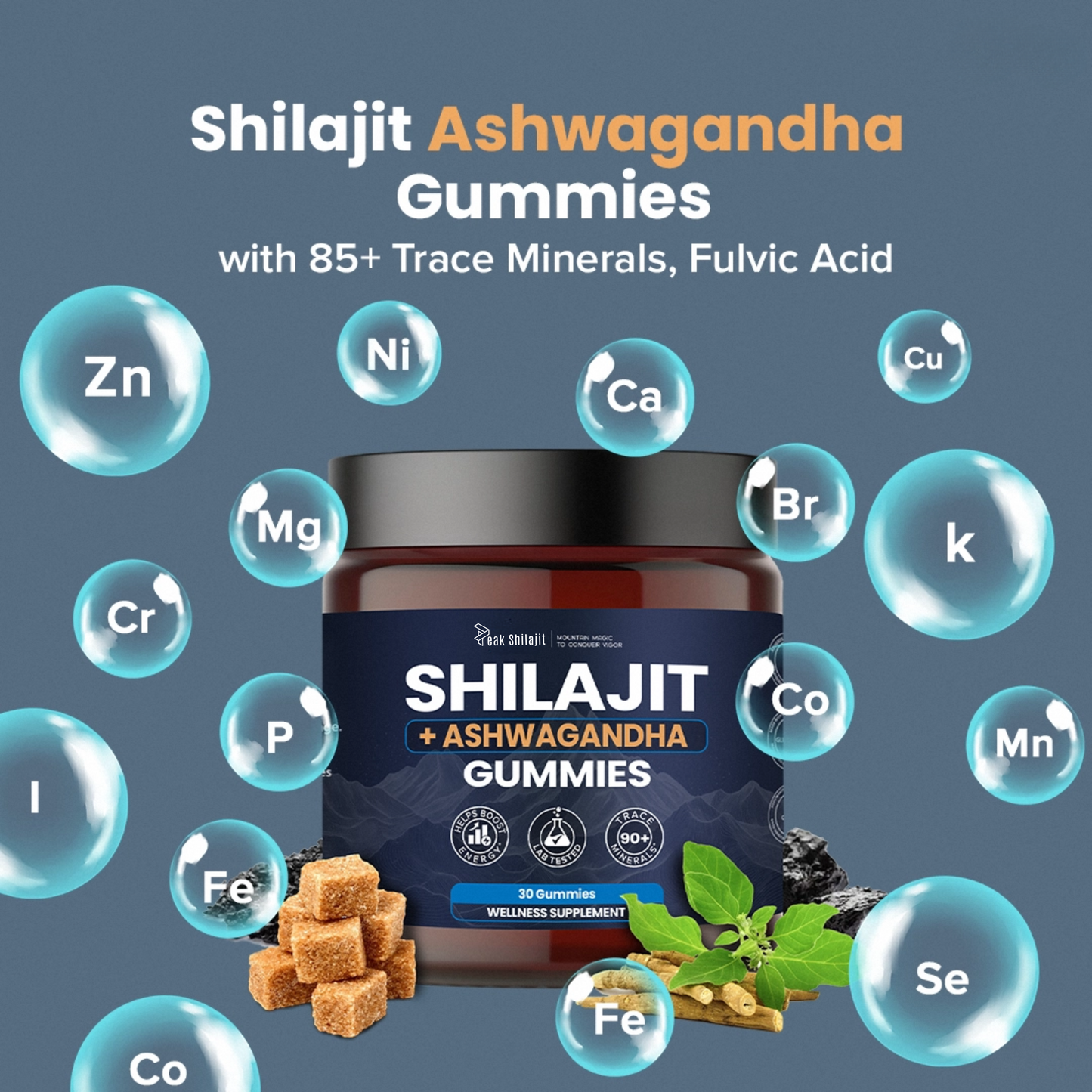 SHILAJIT & ASHWAGANDHA 2 IN 1 WELLNESS GUMMIES