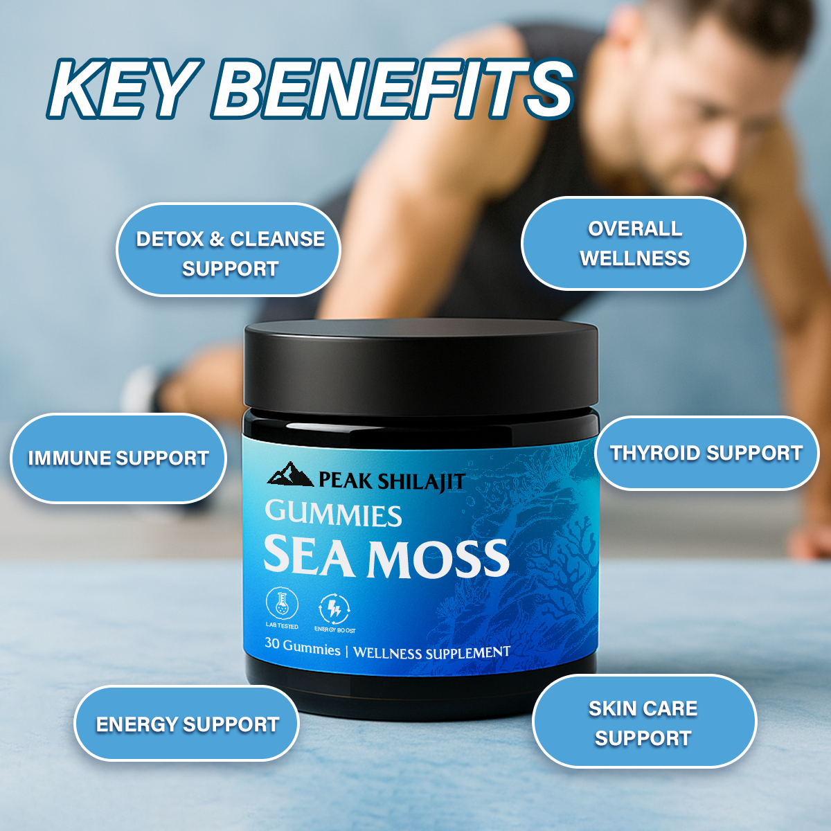 PEAKSHILAJIT SEA MOSS GUMMIES ELDERBERRY & BLACK SEED OIL